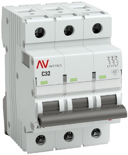 Выключатель автоматический EKF Averes AV-6 3п 32А C 6кА картинка